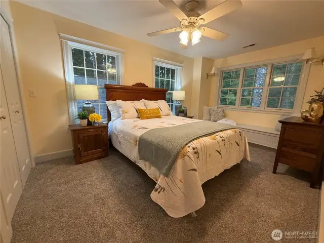 Under window full bench and large closet in 2nd bedroom.