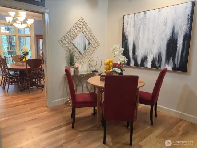 formal dining area and casual dining area.