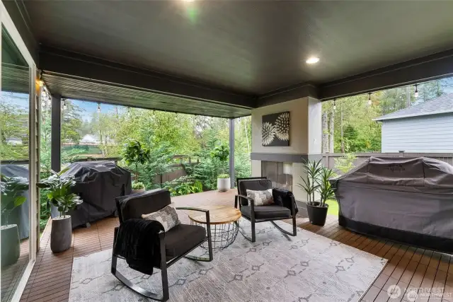 This deck is just so beautiful. It's covered for year round enjoyment.