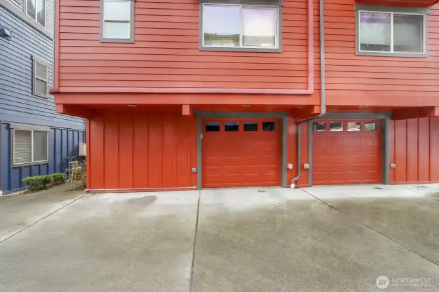 Garage is the left side bay.