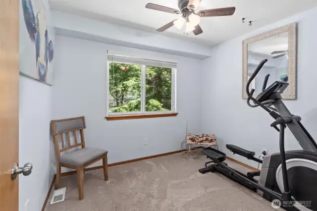 One of three spacious bedrooms