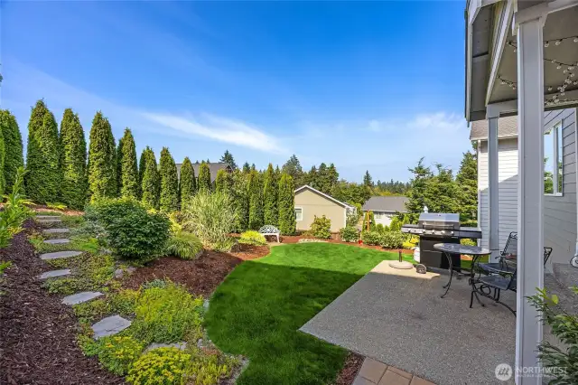 Backyard and covered patio