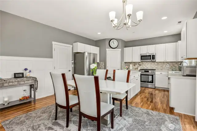 Dining room adjoins the gourmet kitchen