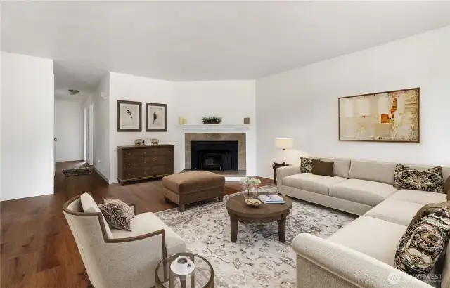Virtually staged living room