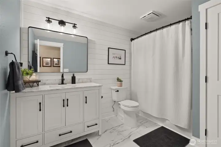 The second full bathroom is generously sized and thoughtfully appointed.