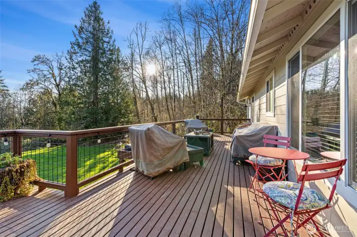 Deck is perfect for entertaining.