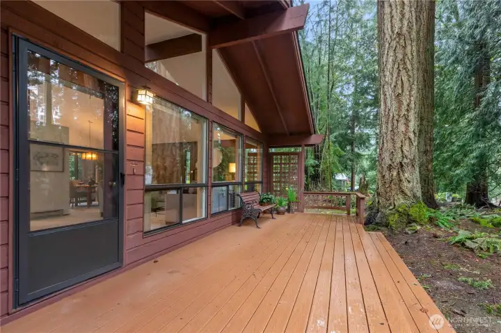 Spacious deck extends the living space outdoors, ideal for relaxing or entertaining.