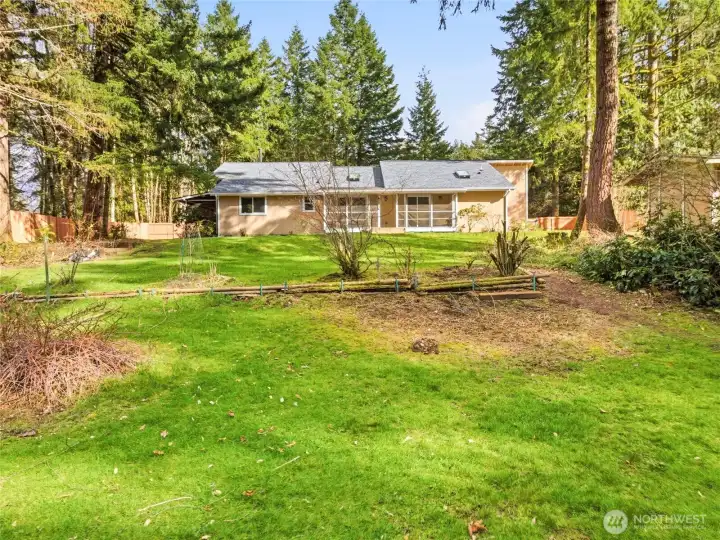 BACK OF HOUSE (Shot from the Rear Yard). Shed on right.