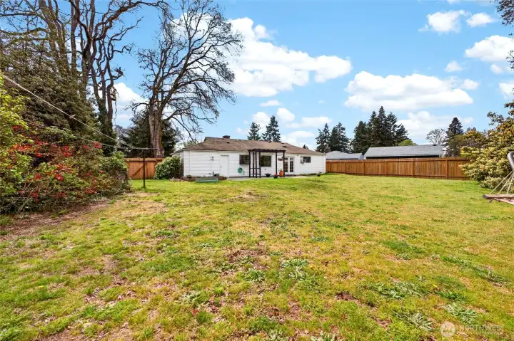 Did we say home has large lot.  Check this view looking back at home.  There is room for shop or DADU