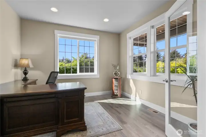 Bright and Private Office Space - Looks to the Front Yard Hedge or Side Yard Wetlands