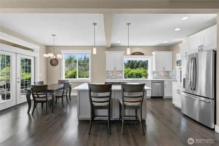 Gorgeous Kitchen and Dining Space Bathed in Natural Light