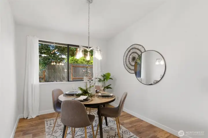 Cute designated dining area.