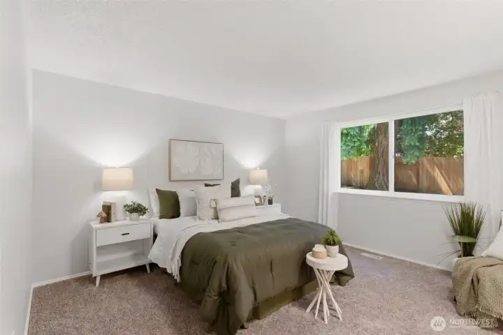 Beautiful primary bedroom.