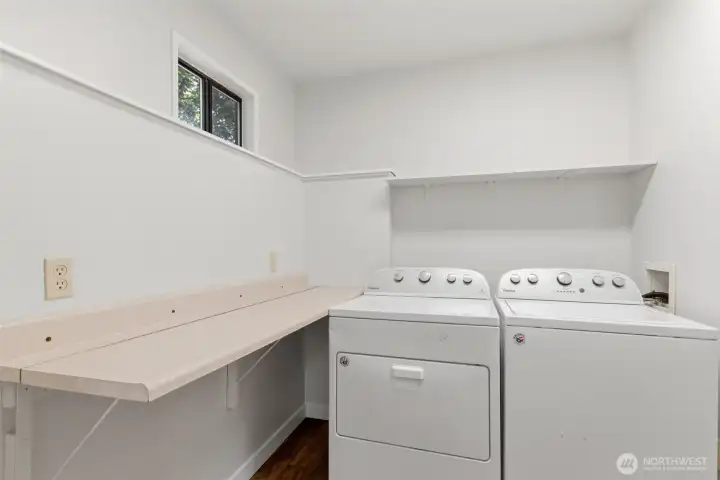 Good-sized laundry area.