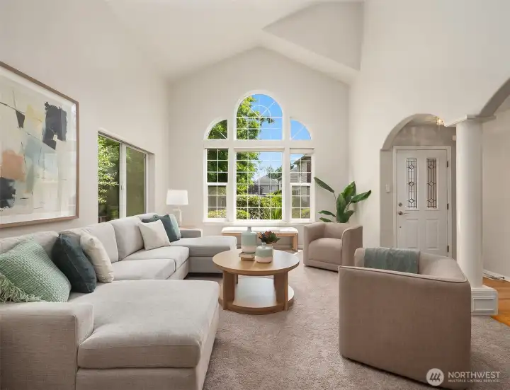 Vaulted ceilings and ample natural light.