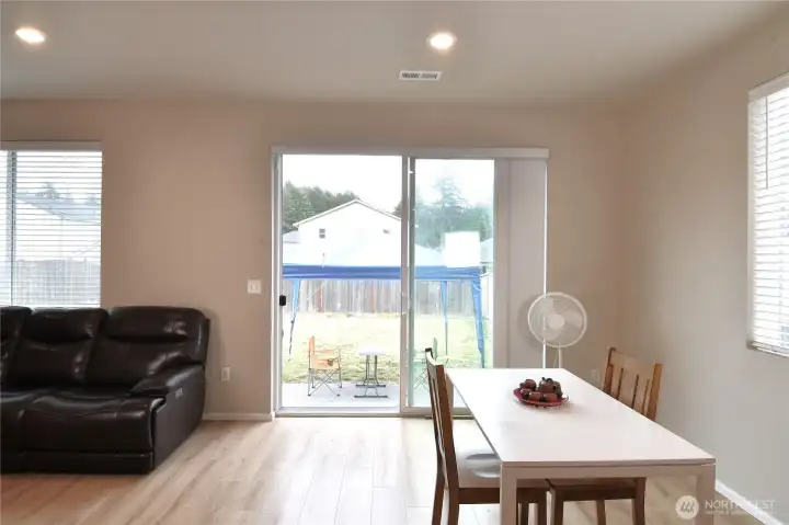 dinning area with backyard/patio view