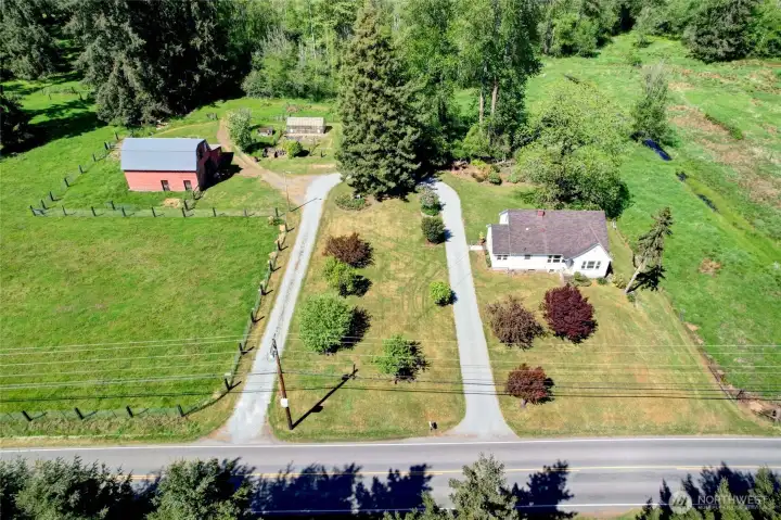 Areial view of the south side of the 20 acres
