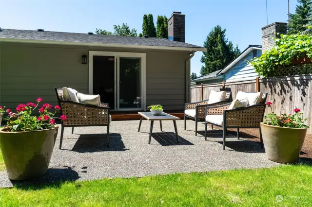 Large outdoor patio is ideal for barbecues and outdoor entertaining