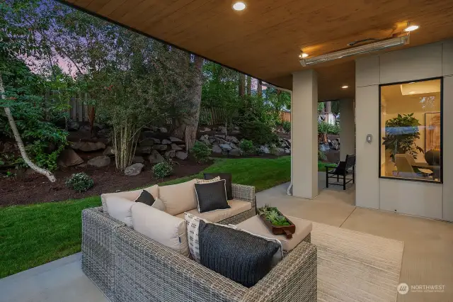 Private Outdoor Covered Living Area with BBQ hook-up