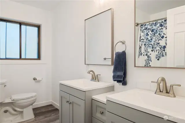 Full Bathroom on main floor; also fresh and updated.