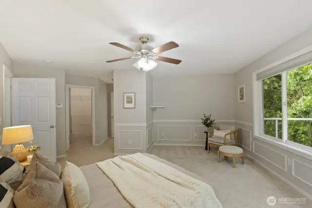 Spacious primary suite with it's own deck!