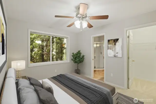 Virtually-Staged 2nd bedroom on main floor...with its own bathroom!
