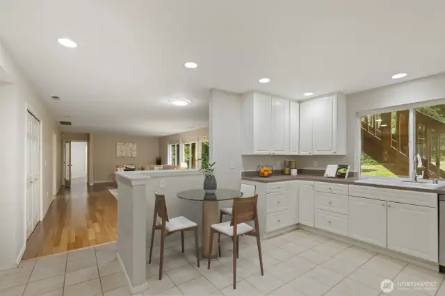 Virtually-Staged second kitchen...open to dining and living!
