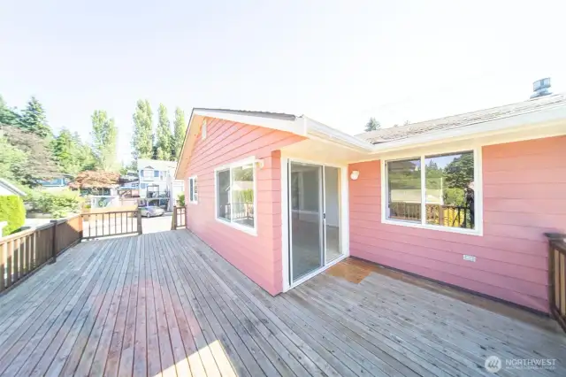 Gigantic deck off of the kitchen.