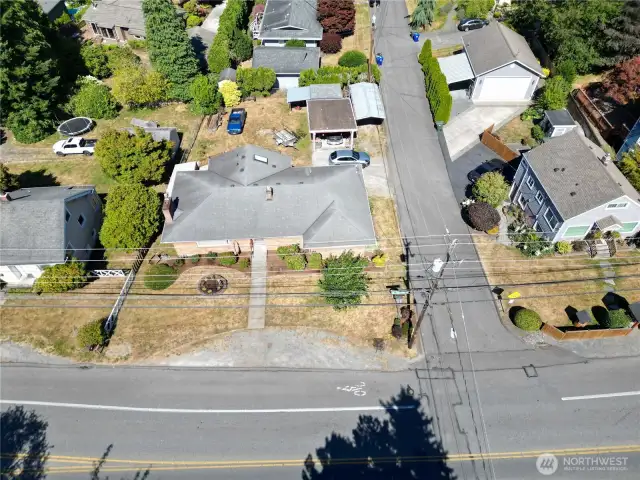 Large corner lot with tons of possibilities.