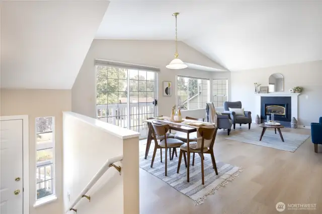Open and bright living/dining space.