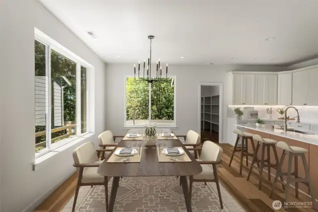 Kitchen & Dining Space (Virtually Staged)
