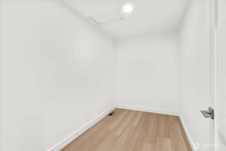 Storage room with extra wide 32" door for easy access.
