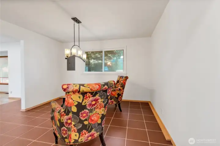 Dining Area with ceramic tile