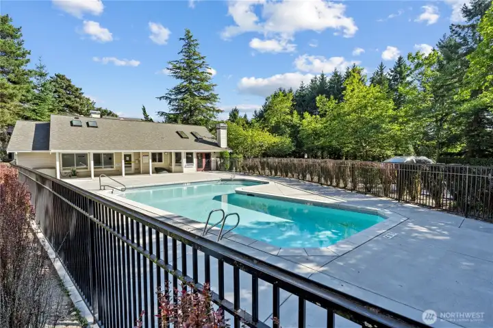 Take a dip in the outdoor pool to cool down on hot days while getting some light aerobic exercise in.