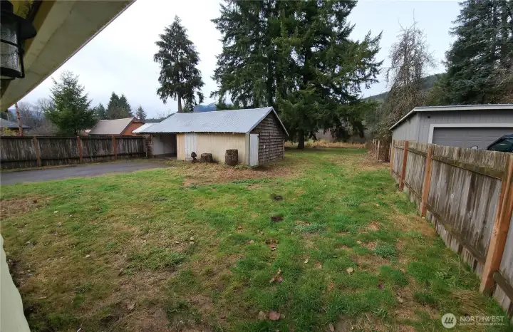 Overall view of backyard from your new home backdoor. Spacious play area.