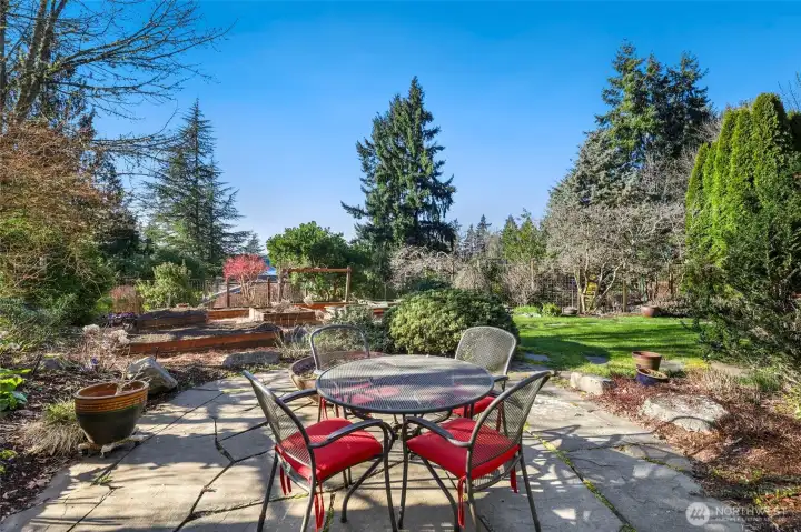Private seating area overlooking the gardens