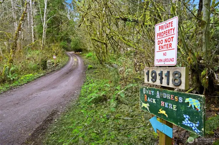 You will see this sign-KEEP GOING- 19115 is down that road on the left. Welcome to 5 AC