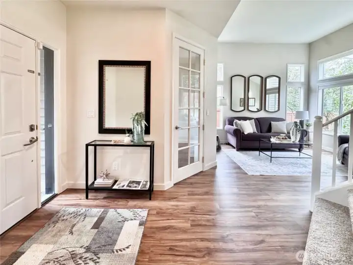 Freshly painted and new flooring.