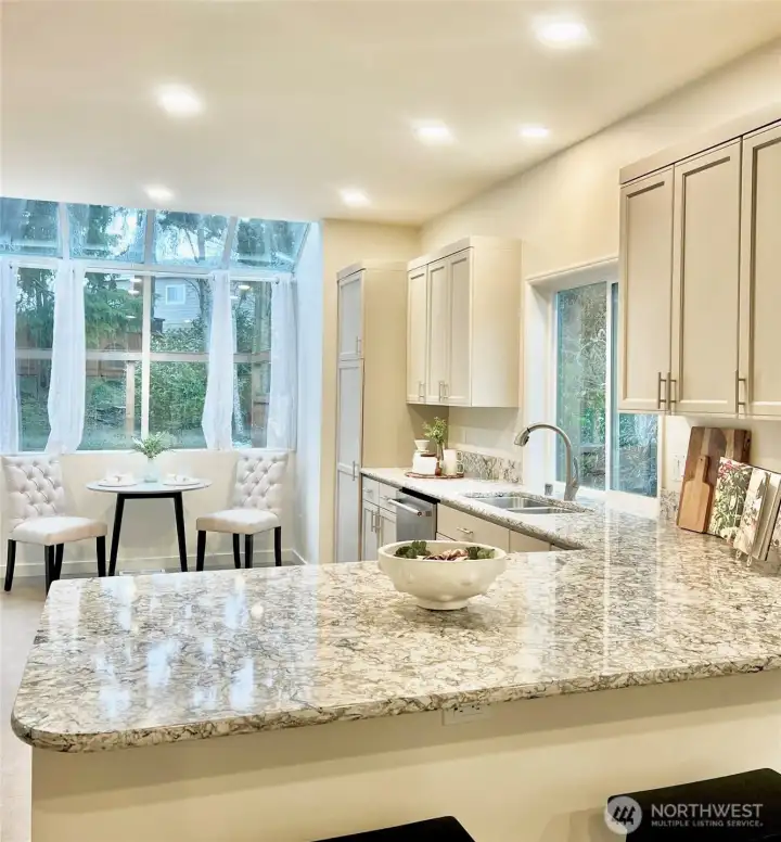 Sparkling clean and open kitchen.
