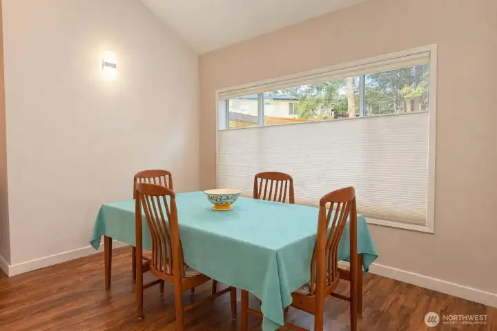 New flooring in the dining room.