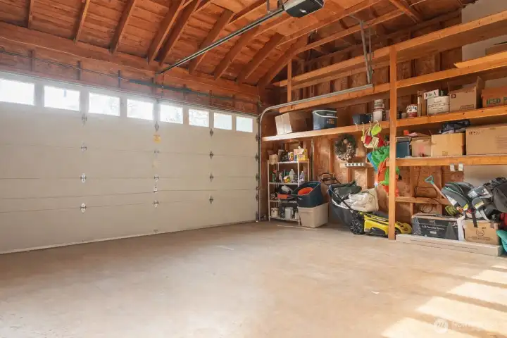 Extra-large 2 1/2 car attached garage.