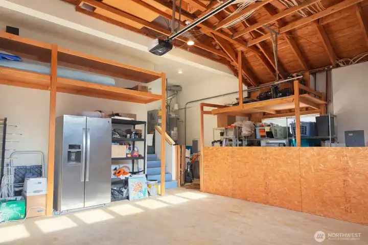 Tall ceilings and lots of storage.