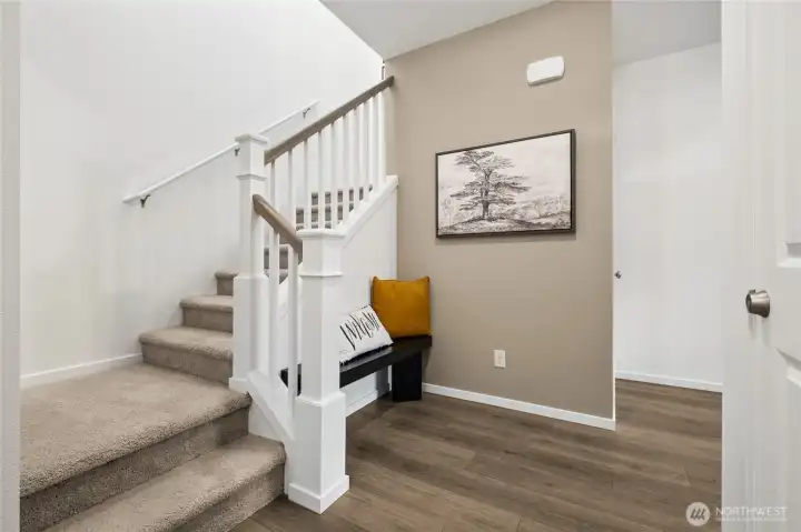 Open Railing leading up the stairs. Photos are for representational purposes only, colors, elevation and features may vary.