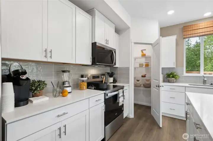 Kitchen with walk in Pantry - Photos are for representational purposes only, colors, elevation and features may vary.