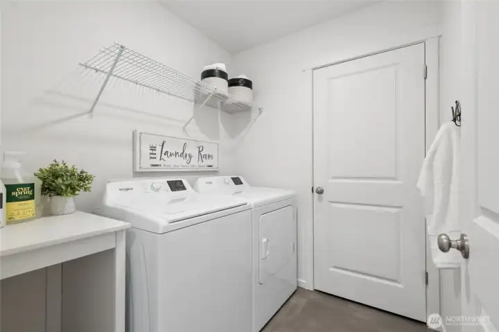 Upstairs Laundry makes it easy to wash clothes. Photos are for representational purposes only, colors, elevation and features may vary.