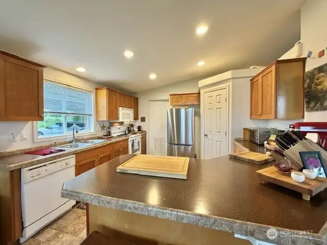 Counter space for eating or meal prep.