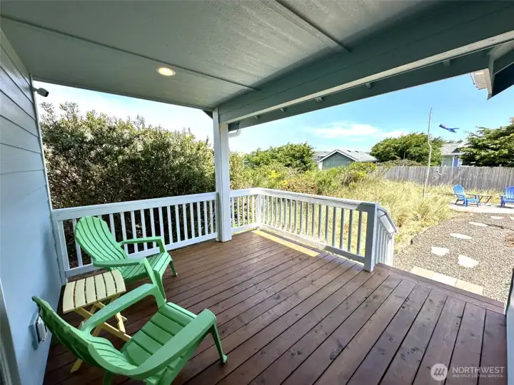 Cozy covered back porch