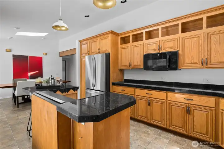 Granite tile counter tops.