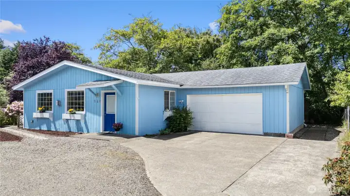 Two car garage and easy landscaping.