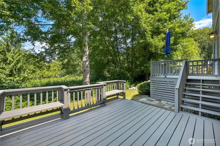 Two levels with a concrete paver pad ready for a hot tub (electrical is there!). Deck was just stained and is ready for the summer! Two levels with a concrete paver pad ready for a hot tub (electrical is there!). Deck was just stained and is ready for the summer!